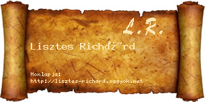 Lisztes Richárd névjegykártya