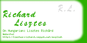 richard lisztes business card