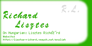 richard lisztes business card